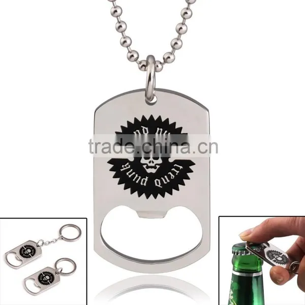 Fashion Stainless Steel Pendant Bottle Opener With Dog Tag photo-3