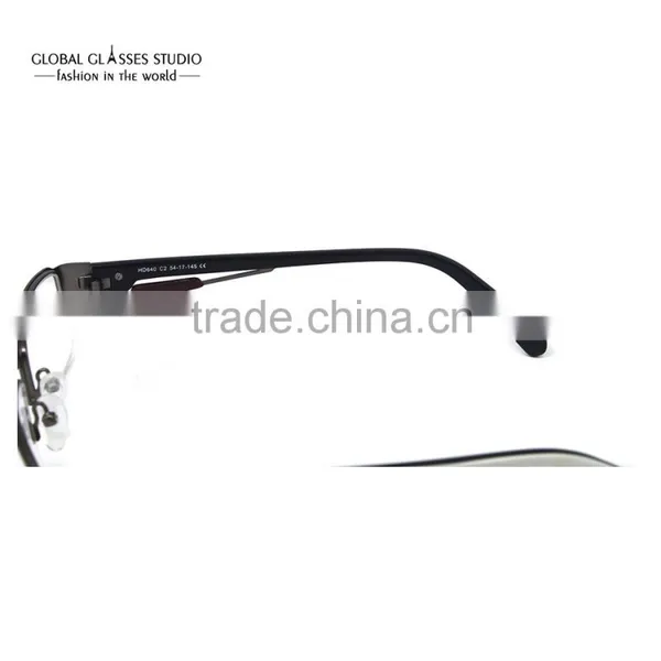 Designer Inspired Half Rim Fashion Grey & White Men Metal Cool Eyewear Optical Frames Glasses HD640 photo-6