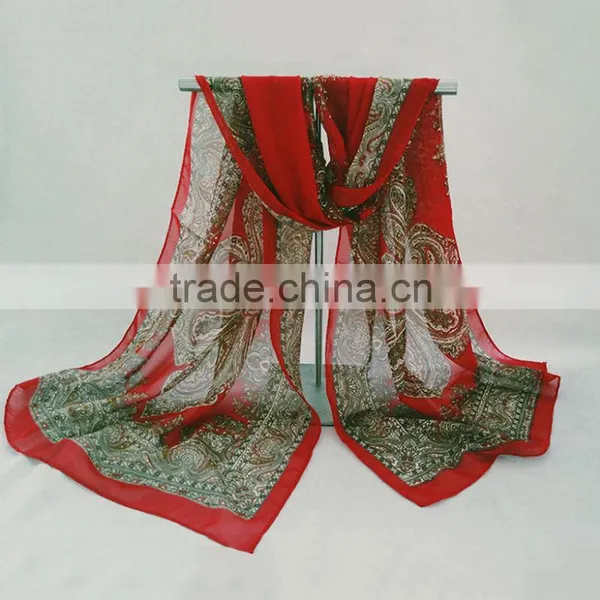 New Style Women Fashion Long Soft Scarf Chiffon Scarf Wrap Shawl Stole Scarves photo-3