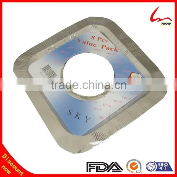 Household Aluminium Foil Gas Burner/Gas Stove Protector 8 3/4" X 8 3/4" photo-2