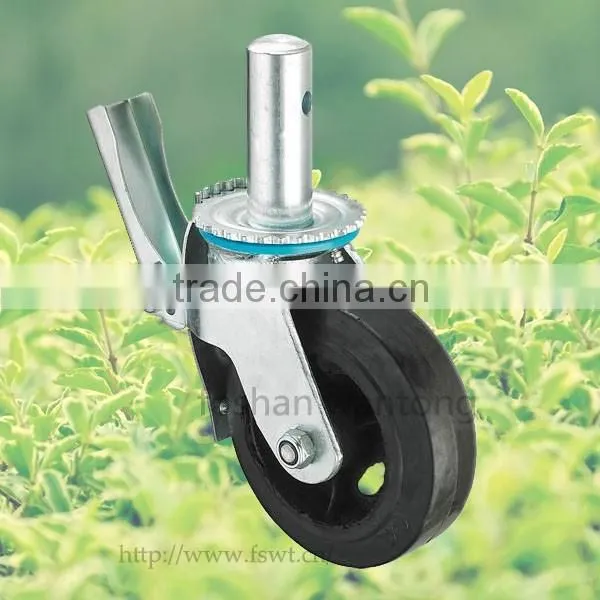 125mm Swivel Hardware Caster,Industrial Black Rubber Wheel photo-2