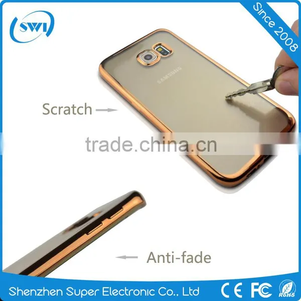 Low Price China Mobile Phone Durable Transparent Phone Case for Samsung S6 Edge Soft Cover Case Plating TPU photo-5