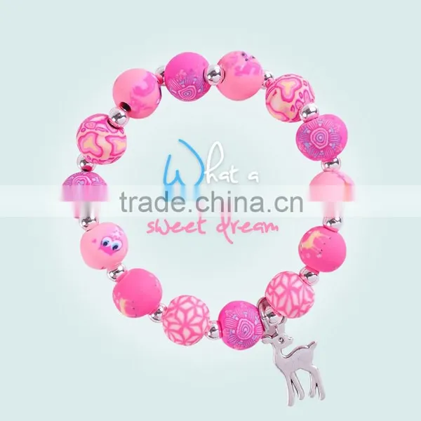 Adorable and Colorful Kids Jewelry Girls Clay Bead Bracelet photo-2