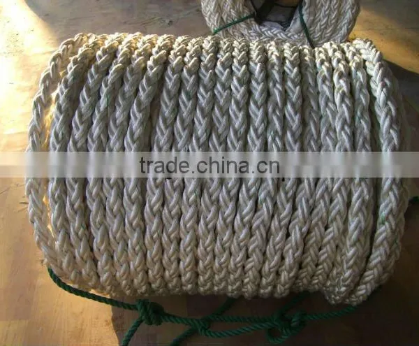 nylon braided rope/marine rope/mooring rope for ship