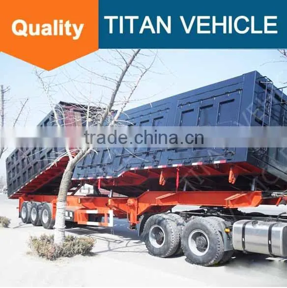 TITAN Cheap 2 / 3 Axle End Tipper Truck With Hydraulic Telescopic Cylinder photo-2