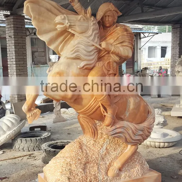 Western Style Man With Horse Marble Figure Statue photo-2