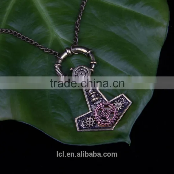 New Arrival Pop Steampunk Anchor Chain Statement Necklace With Gear Wheel 2015 Yiwu Fashion Jewelry Hot Sale photo-4