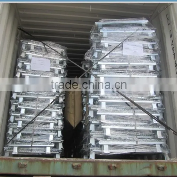 Cargo Used Heavy Duty Rolling Metal Folding Wire Mesh Storage Cage Container photo-5