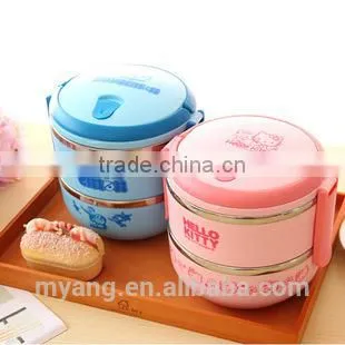2015 Wholesale Cartoon Two Layer Thermal Insulation Lunch Box /lovely Thermal Insulation Lunch Box for Kid, Heat photo-3