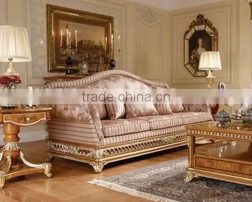 Noble Castle Upholstery Sofa Set, Luxury Solid Wood Carved Chesterfield Sofa For Living Room photo-2