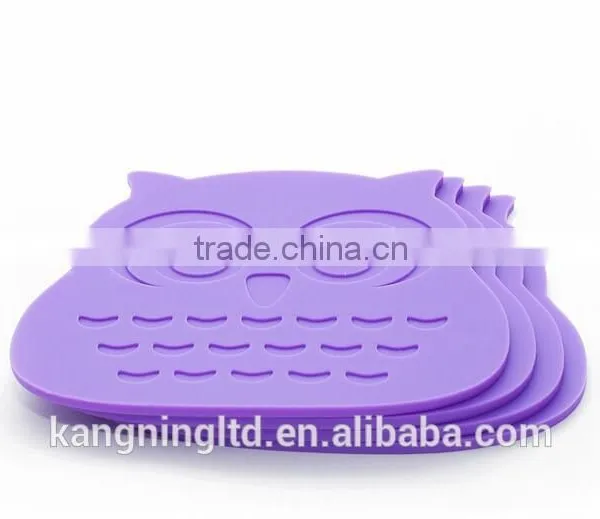 Owl Shaped Silicone Waterproof Heat Resistant Table Mat&silicone Baking Mat*silicone Coaster&silicone Placemat photo-5