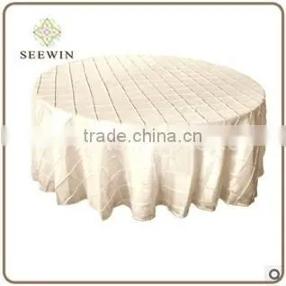 132" Round Bronze Pintuck Tablecloths photo-2