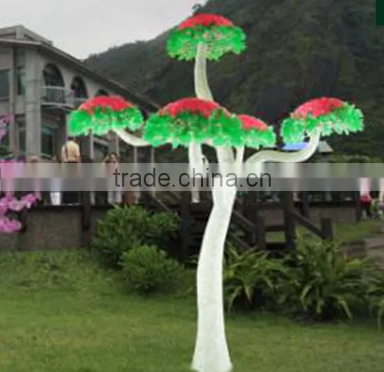 Home Garden Decorative 350cm Height Outdoor Artificial Green Flashing LED Solar Lighted up Mashroom Trees EDS06 1429 photo-5