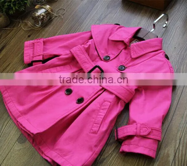 Fall Boutique Girl Clothing Unique Baby Girl Names Classic Double-breasted Fashion Casual Windbreaker Jacket photo-3