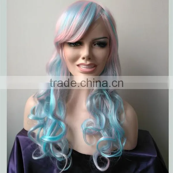 MGOO Women Brazilian Hair Full Lace Wig Multi-color Body Wave Ladies Wig For Party photo-3