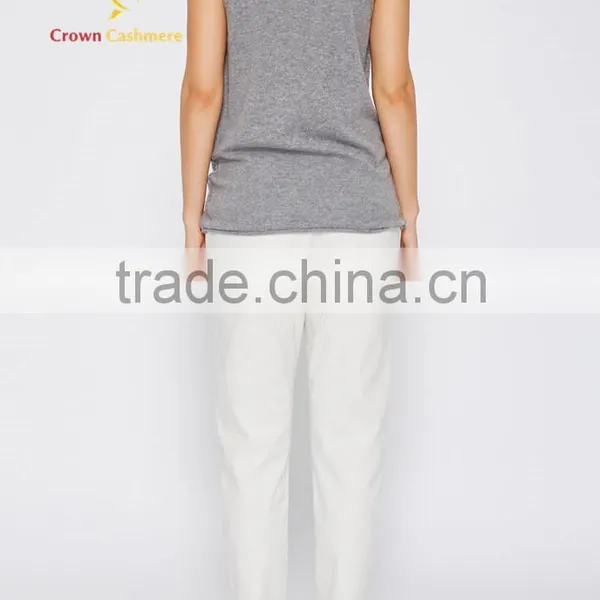 Sleeveless Tight Knitted Cashmere Sweater Wool for Woman photo-3