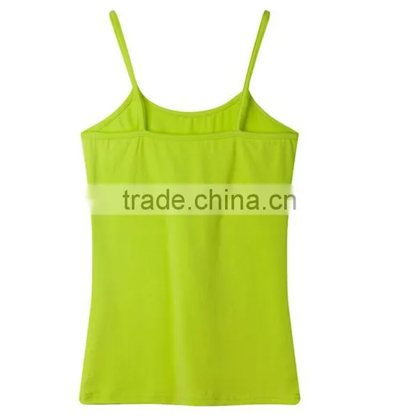 High Quality Various Color Cotton/spandex Spaghetti Strap Women White Tank Top photo-4