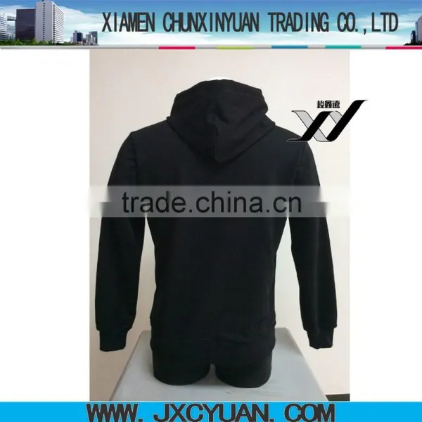 Wholesale Man Cotton Black Hoodie Pullover photo-2