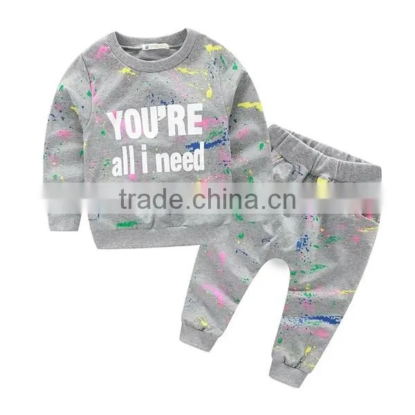 High Quality Pullover Long Sleeve t Shirt Children Sports Clothes Sets photo-2