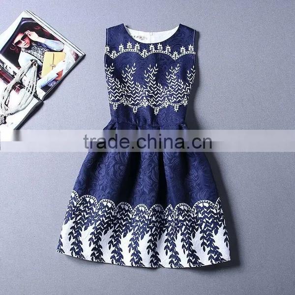 Women Fashion Retro Summer Floral Print Cocktail Party Dress photo-2