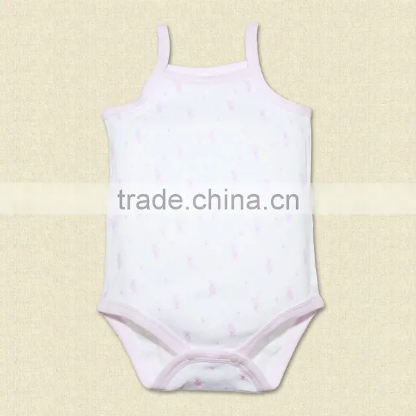 Wholesale Baby Girls Boys 100% Cotton Infant Floral Print Custome Romper Onesie no Sleeve Bodysuit photo-3