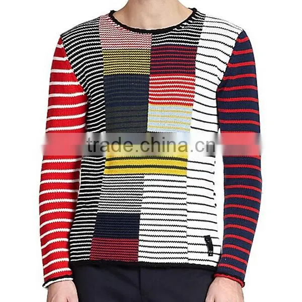 Men's Latest Colorful Design Cotton Sweater photo-2