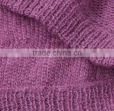 Wholesale Beautiful Purple v Collar Ladies Latest Wool Knitted Sweater Design With High Grade photo-6