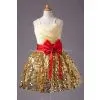Ball Gown V-neck Spaghetti Straps Sequined Knee Length Flower Girl Dresses Flower