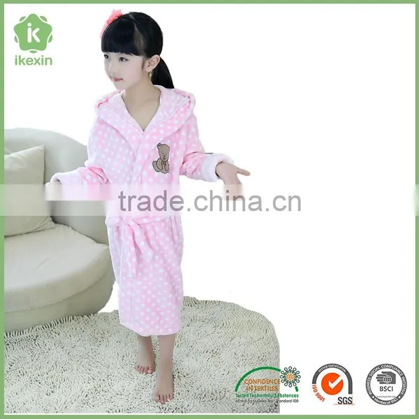 Knitted Fabric Plain Dyed Night Robe Wholesale Girl Robes photo-3