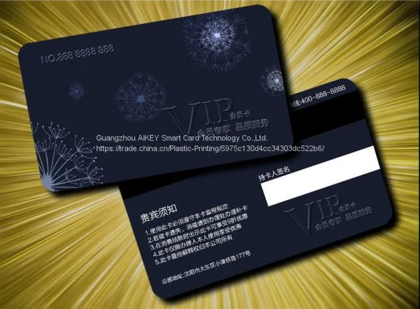 New York 1000 PCS / One Design Custom Plastic PVC Business VIP Cards With Embossing Gold Number and Magetics Stripe photo-3