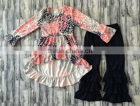 Easter Boutique Kids Clothing Remake Girl Rabbit Print Outfits Spring Boutique Girl Clothing Sets photo-4