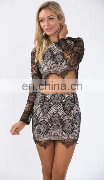 2015 Latest Skirt Design Black Mini Lace Skirt /Pictures Of Mature Women With Short Skirt photo-3