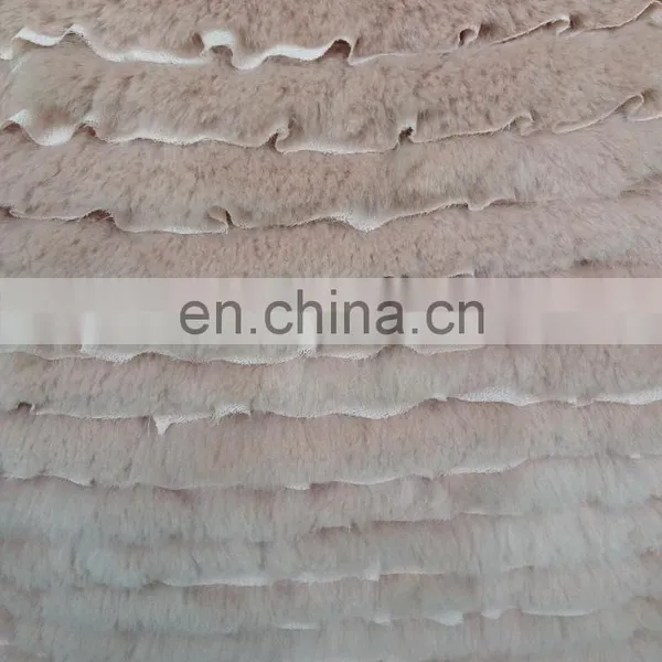 2015 Girl's Pretty Ribbit Fur Coat Pink photo-4