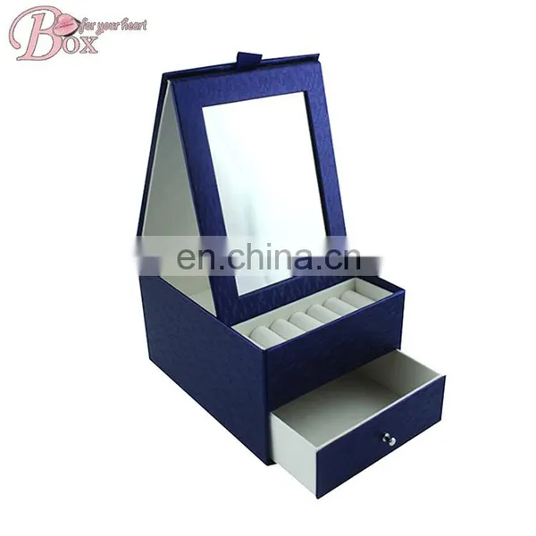 To Set Up A Mirror Blue Textur Jewelry Box photo-4