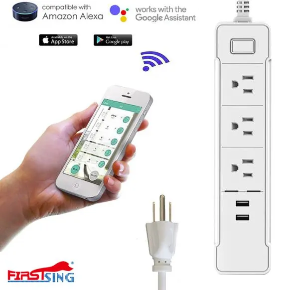 Firstsing Soundance Wifi Smart Socket Power Strip with 2 USB Charging Ports For iPhone Android Smartphone