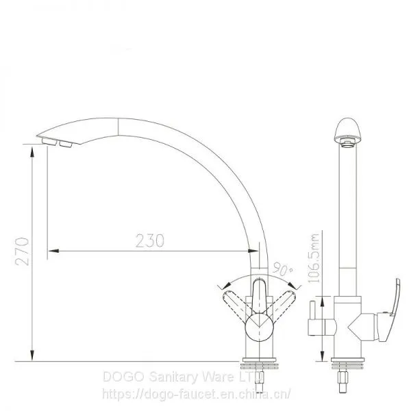 Dogo Factory Wholesale KaiPing Taps Black China Faucet 3 Way Kitchen Faucet photo-5
