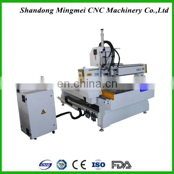 4.5kw Air Cool Spindle Double Heads Cnc Milling Wood Door Carving Cnc Router Engraving Machine With With Vacuum Table photo-6