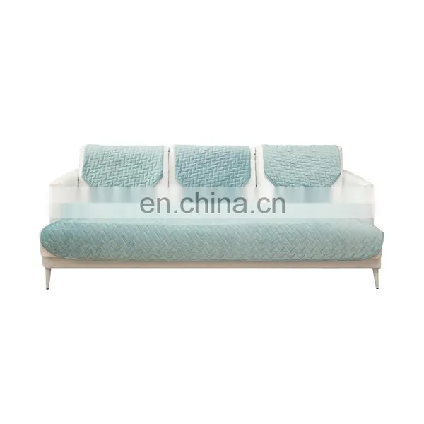 100% Polyester Anti-slip Furniture Protector Quilted Bias Stripe Couch Cover Seat Sofa Slipcover Set photo-2