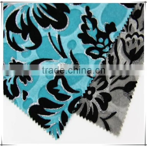 High Quality Cloth Fabric Flock On Flock With Silver For Sofa photo-3