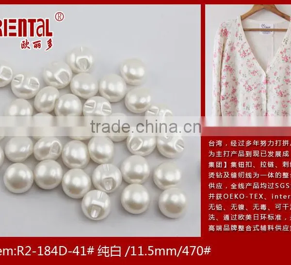 White Pearl Button With Tunnel Shank for Women's Wedding Dress