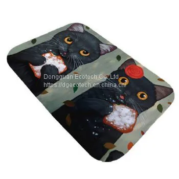 Full Color Dye Sublimation Printing Non Slip Neoprene Rubber Base Custom Printing Dog Cat Pig Pet Litter Pet Mats photo-2