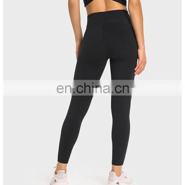 New Breathable Naked Feeling Soft Compression Yoga Leggings Peach Hip Sports Workout Slim Tight Pants For Women Gym Fitness Wear photo-5