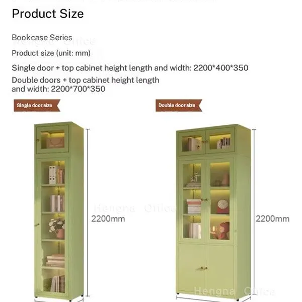 Sage Green Metal Sideboard With Ribbed Glass Doors, Metal Buffet Cabinet for Perth Furniture Retailers, Eco-friendly Powder Coating, Custom Colors photo-3