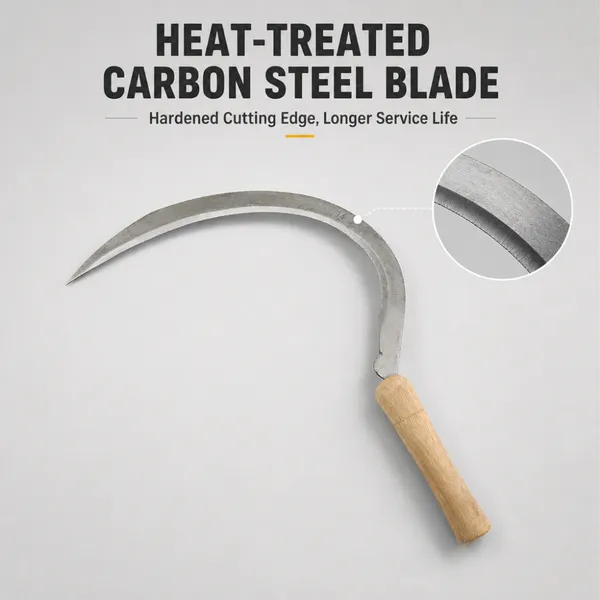Scythe And Sickle Set For Garden And Farm Cutting Tools Curved Sharp Blade For Hay Grass Harvesting Outdoor Field Daily Work Use photo-3