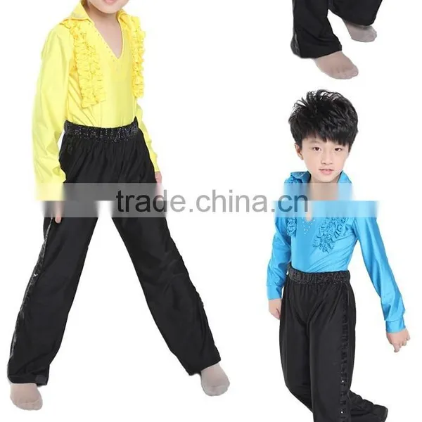 Promotion Fashion Long Sleeve and Pants Children Ballroom Dance Practice Costume for Boys Latin Jazz Dance Wear photo-4