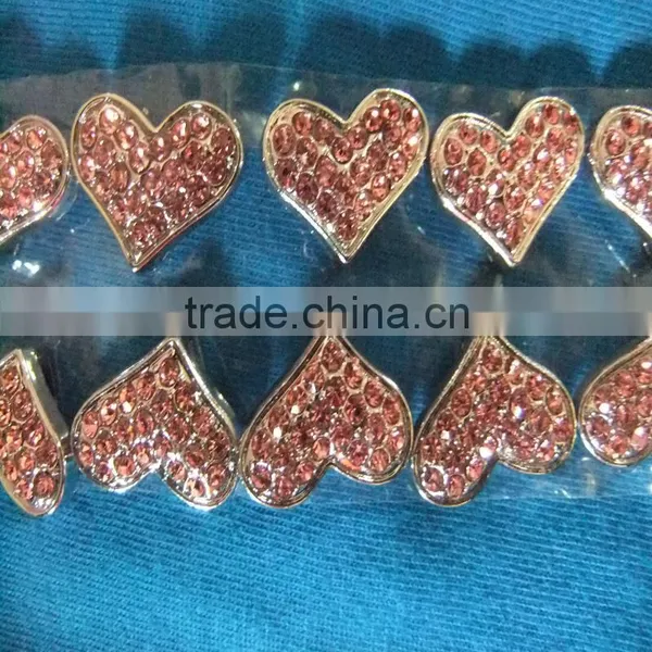 Produce Slide Diamond Hearts Wholesale Diamond Letter 10 mm Full Rhinestone Heart Charm photo-5