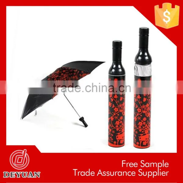 New Invention 3 Fold Wine Shape High Quality Bottle Umbrella photo-3