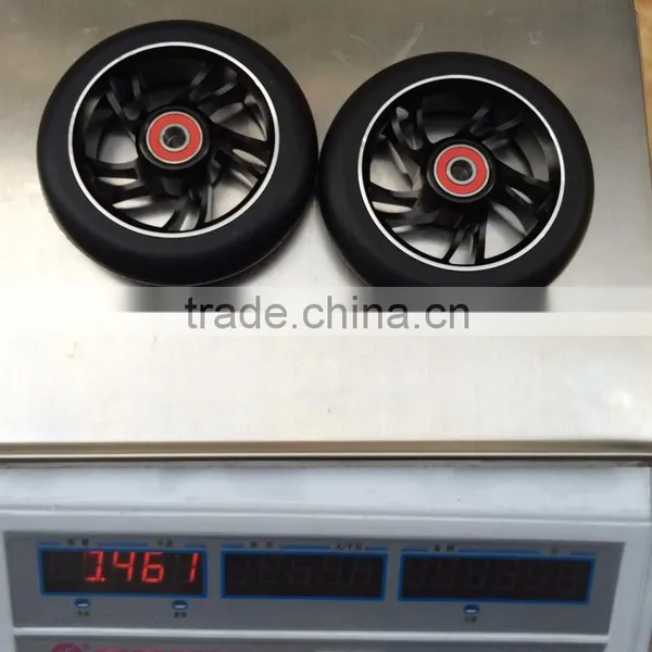 110 mm Black Scooter Wheels With Black Metal Core for Apex Scooters photo-3