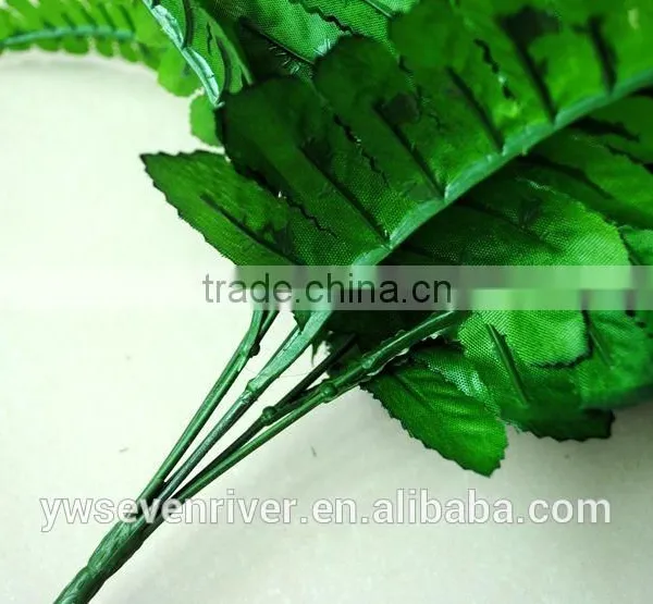 Simulation Take 7 Fork Persian Persian Grass Decoration Project With Big Leaves Green Plant Flowers, Silk Flower Flower photo-3