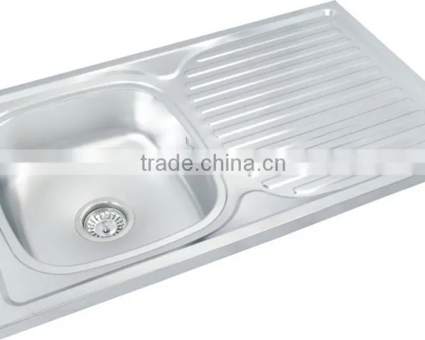 100*50cm Mat Finish With Rubber Pad Stainless Steel Sink Hot Sale for South America